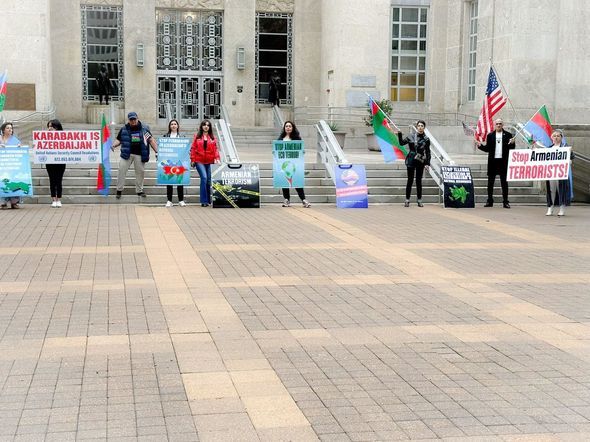 US Azerbaijanis protest against Armenian eco-terror in Karabakh [PHOTO]