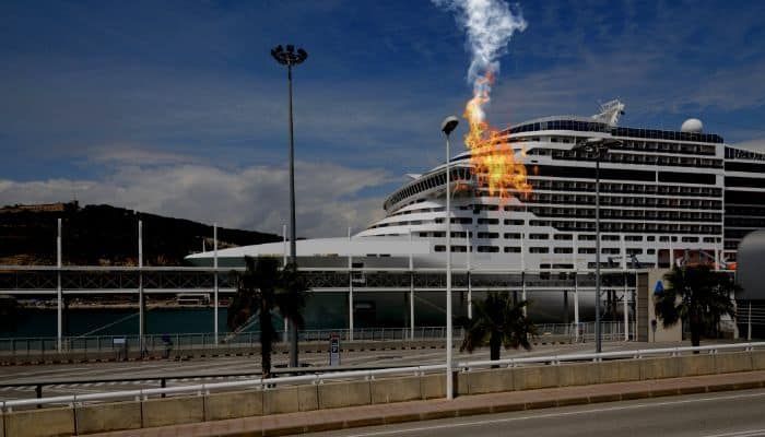 Passengers evacuated after fire on cruise ship in Sydney