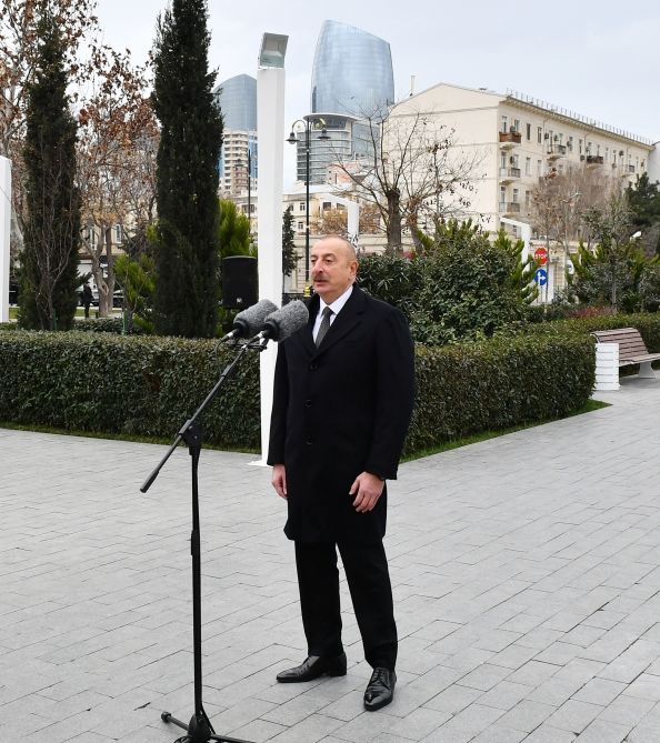 President Ilham Aliyev unveils statue of prominent composer Tofig Guliyev in Baku [UPDATE] - Gallery Image