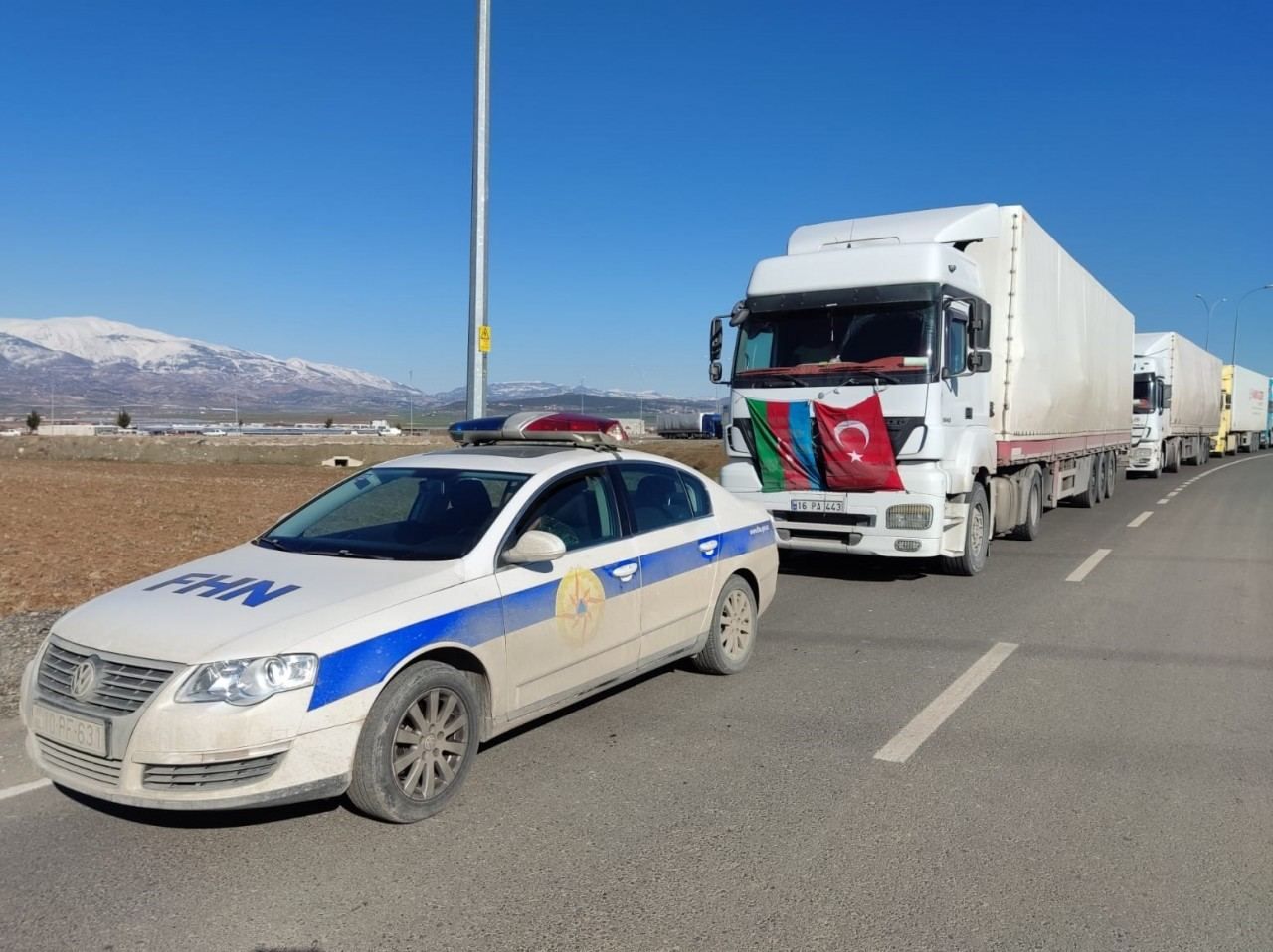 Azerbaijan's third humanitarian aid convoy arrives at quake-hit Turkiye [PHOTO/VIDEO]