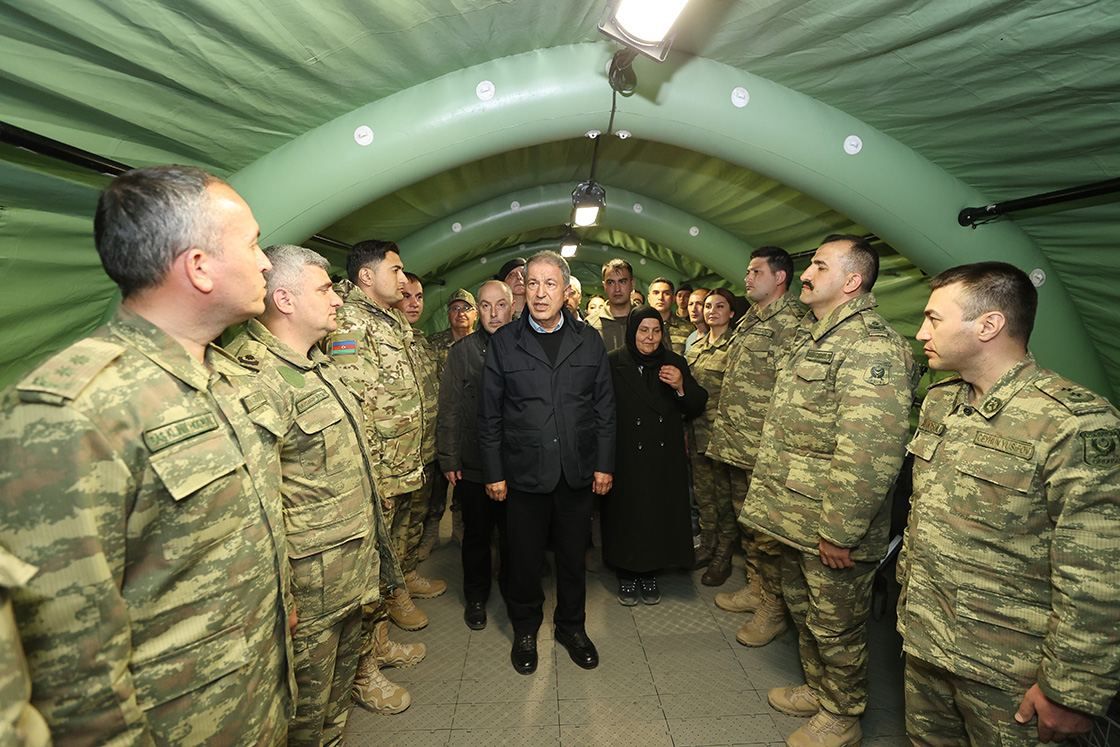 Turkiye's defense chief visits field hospital in Kahramanmaras set up & run by Azerbaijan