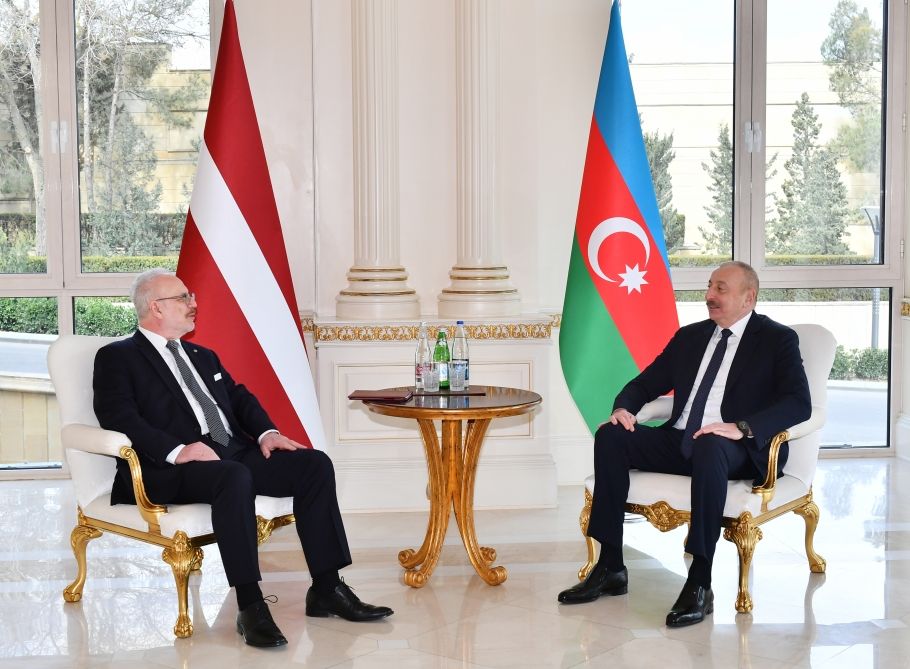 Presidents of Azerbaijan and Latvia held meeting in limited format [PHOTO]/[VIDEO]