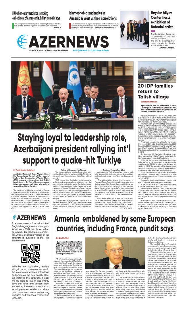 AZERNEWS releases another print issue