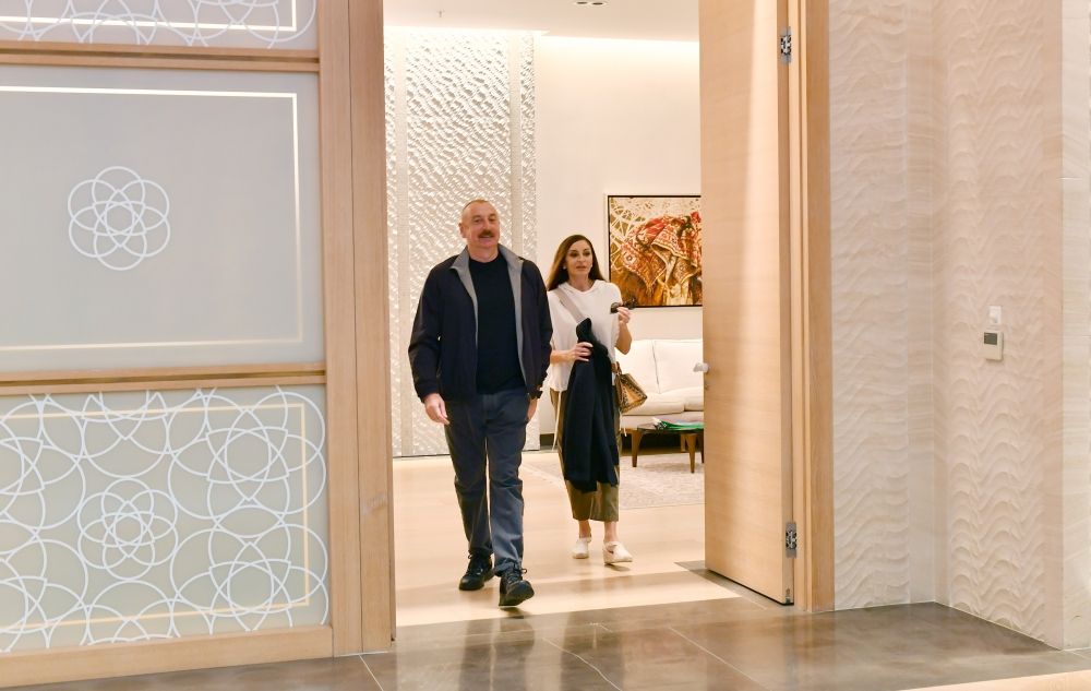 Baku Olympic Stadium hosts Qarabag vs Galatasaray charity match -
President Ilham Aliyev & First Lady Mehriban Aliyeva watch game at the stadium