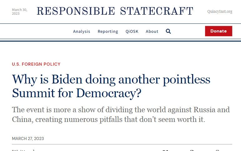 Biden's Democracy Summit subjected to public reproach