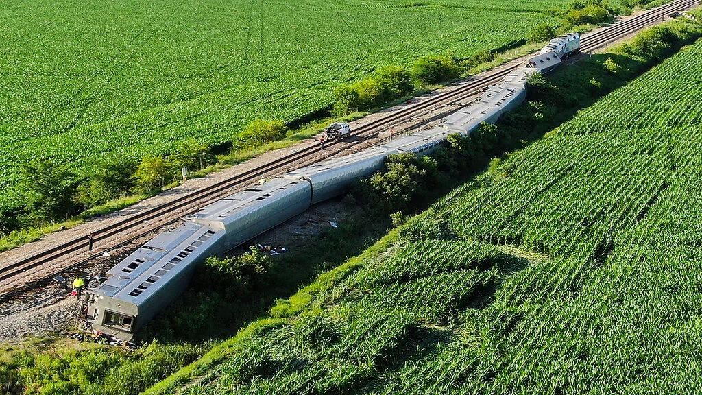 Several ‘seriously injured’ as passenger train crashes into crane and derails in Netherlands