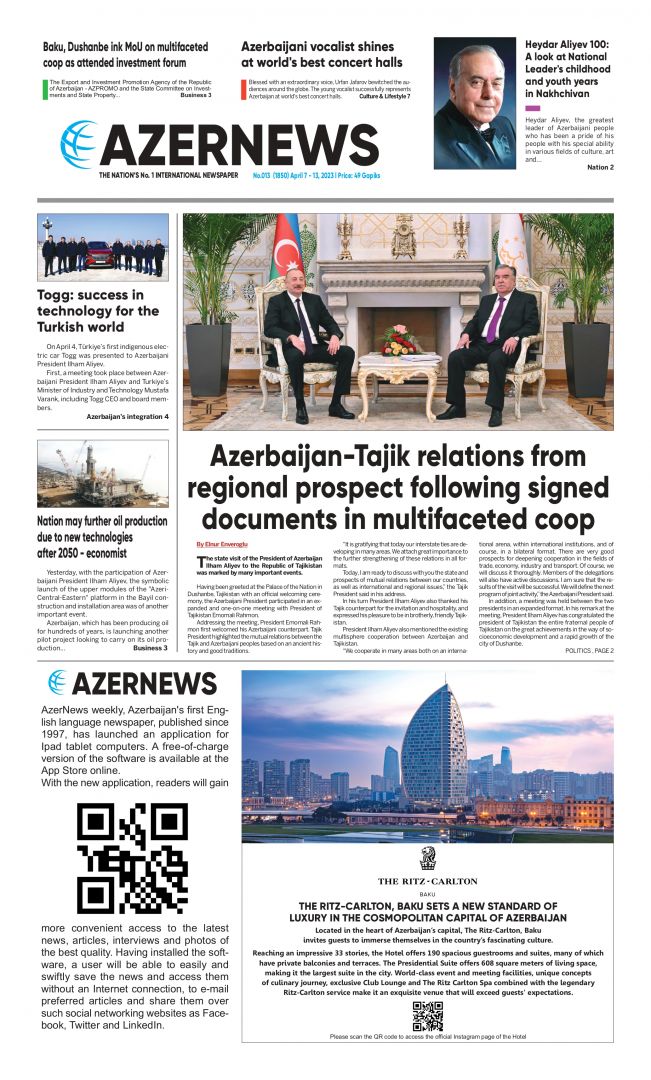 AZERNEWS releases another print issue