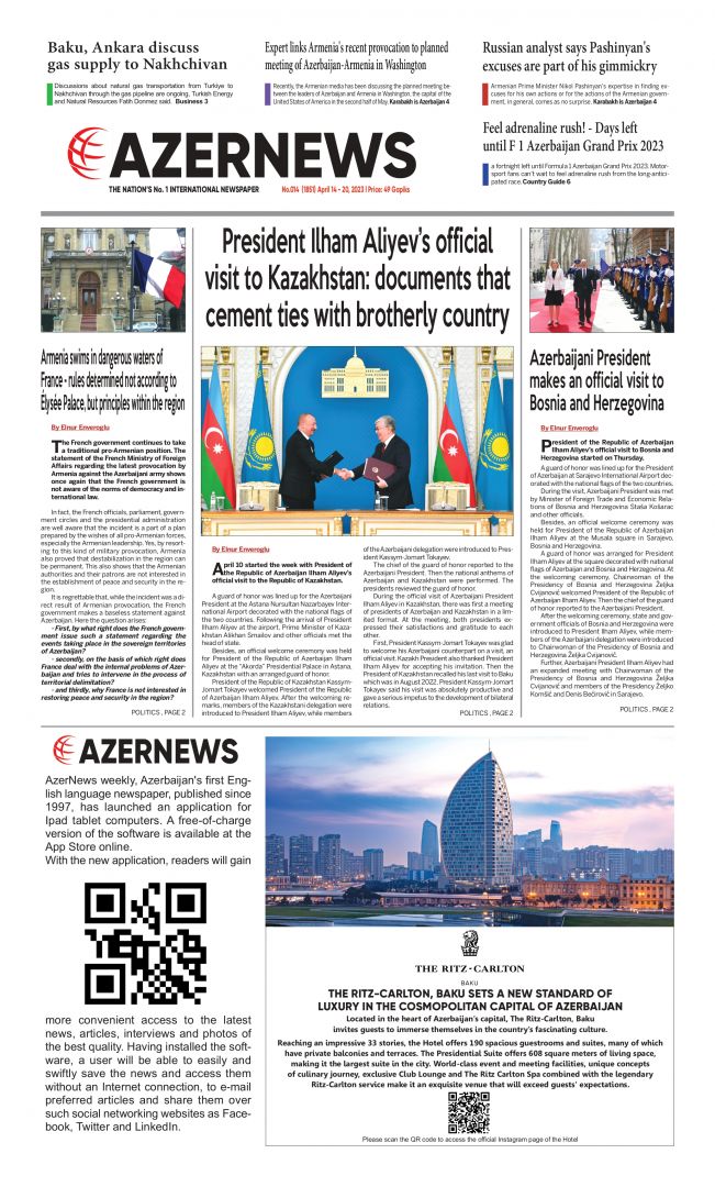 AZERNEWS releases another print issue