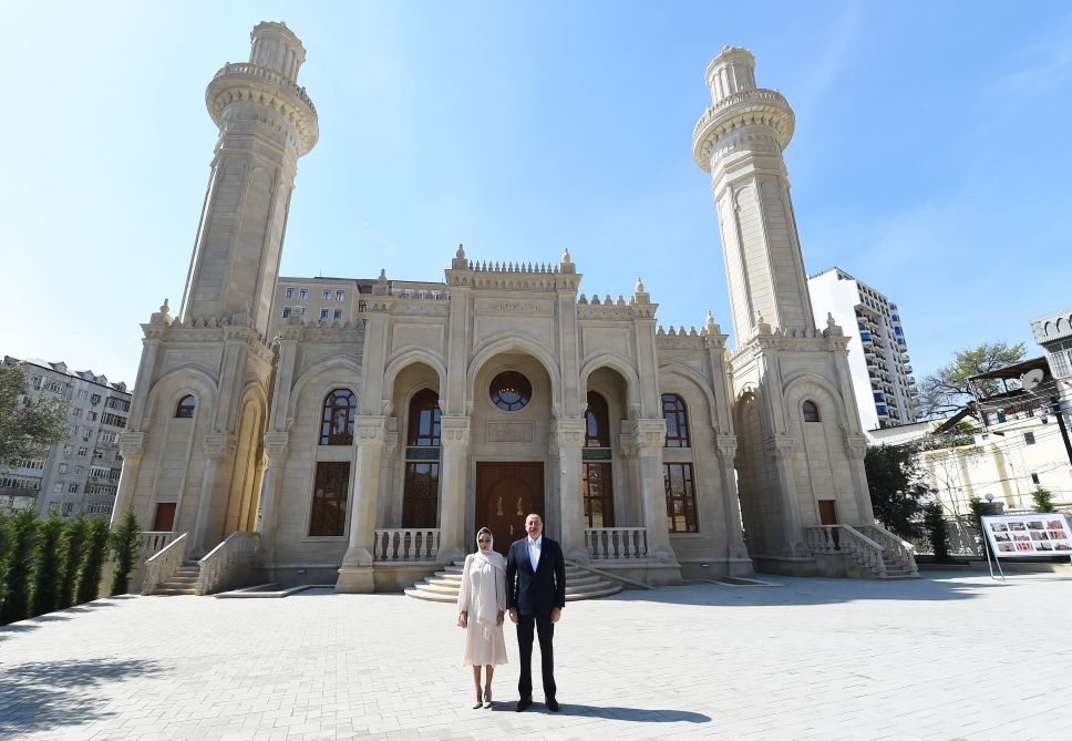 Azerbaijani President, First Lady attend opening of Juma Mosque in Narimanov district [PHOTOS/VIDEO]