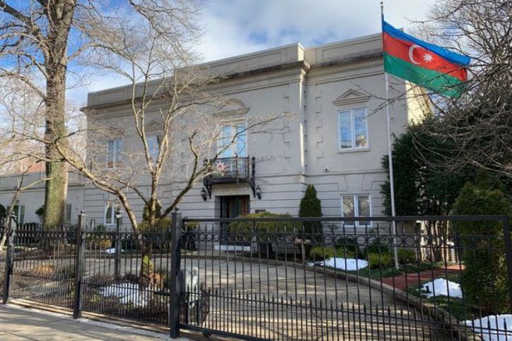 Armenians protest in front of the Azerbaijani Embassy in USA