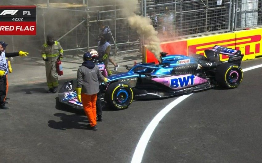 Azerbaijan Grand Prix: French pilot's car catches fire