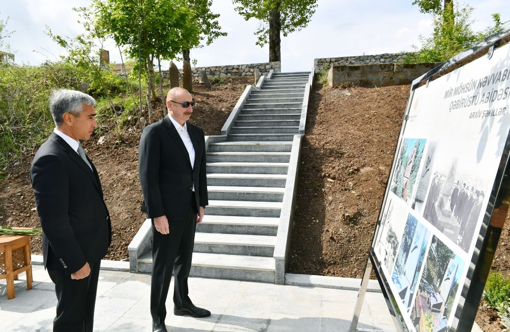 Azerbaijani President visits Mir Mohsun Navvab Garabaghi`s tomb on Jidir Duzu plain [PHOTOS/VIDEO] - Gallery Image