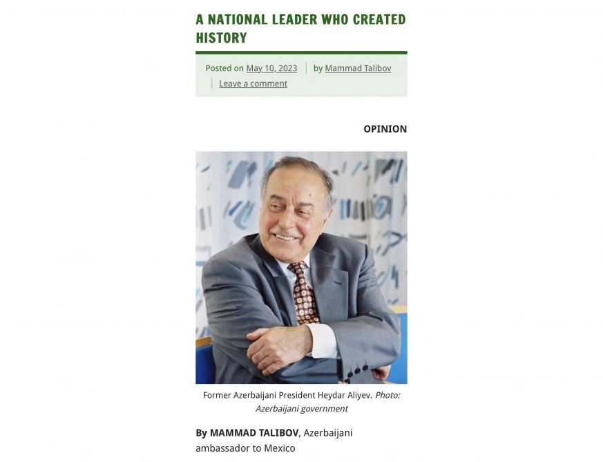 Mexican leading radios highlight life and political activity of Great Leader Heydar Aliyev