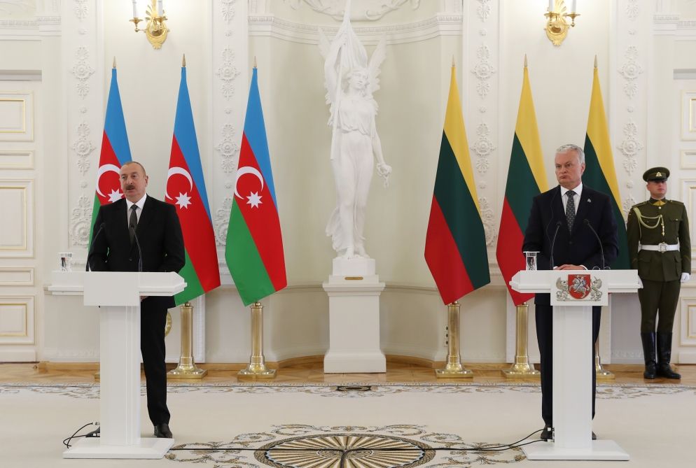 Azerbaijani and Lithuanian Presidents make press statements [PHOTOS/VIDEO]