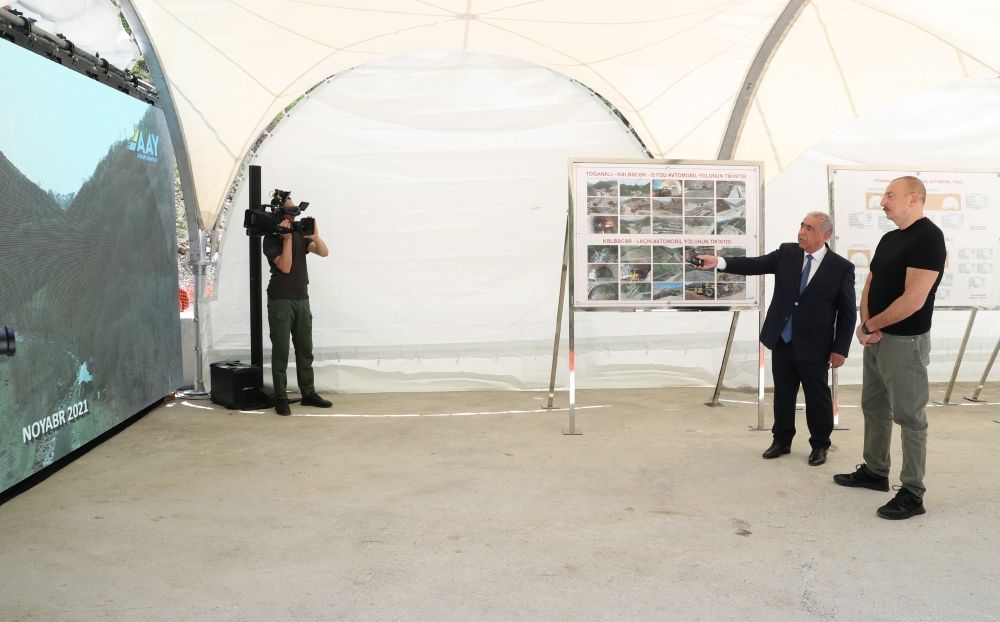 Azerbaijani President examined tunnels built on Toghanali-Kalbajar-Istisu highway and works done on Kalbajar-Lachin highway [PHOTOS/VIDEO] - Gallery Image