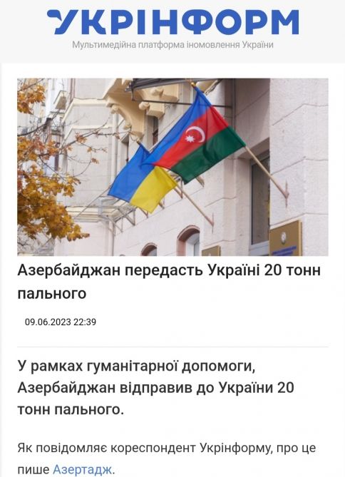 Ukrainian media highlights Azerbaijan`s humanitarian aid - Gallery Image