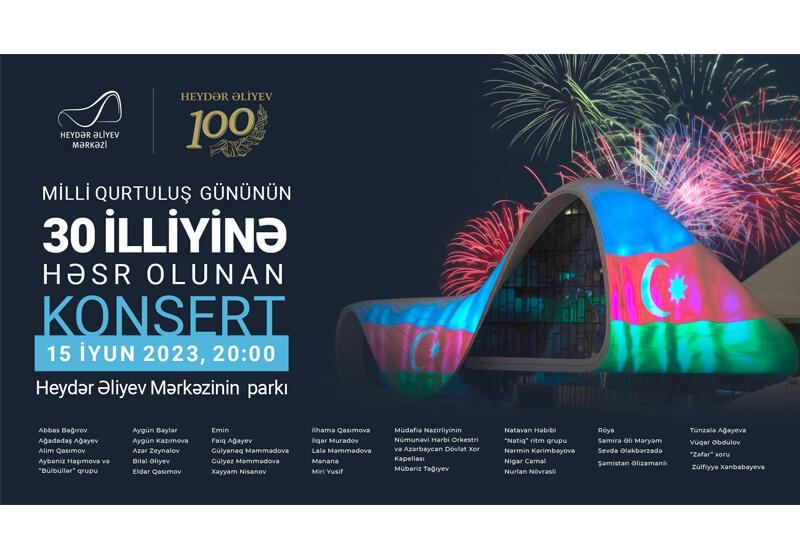 Concert timed to Azerbaijan's National Salvation Day to be held at Heydar Aliyev Center's park