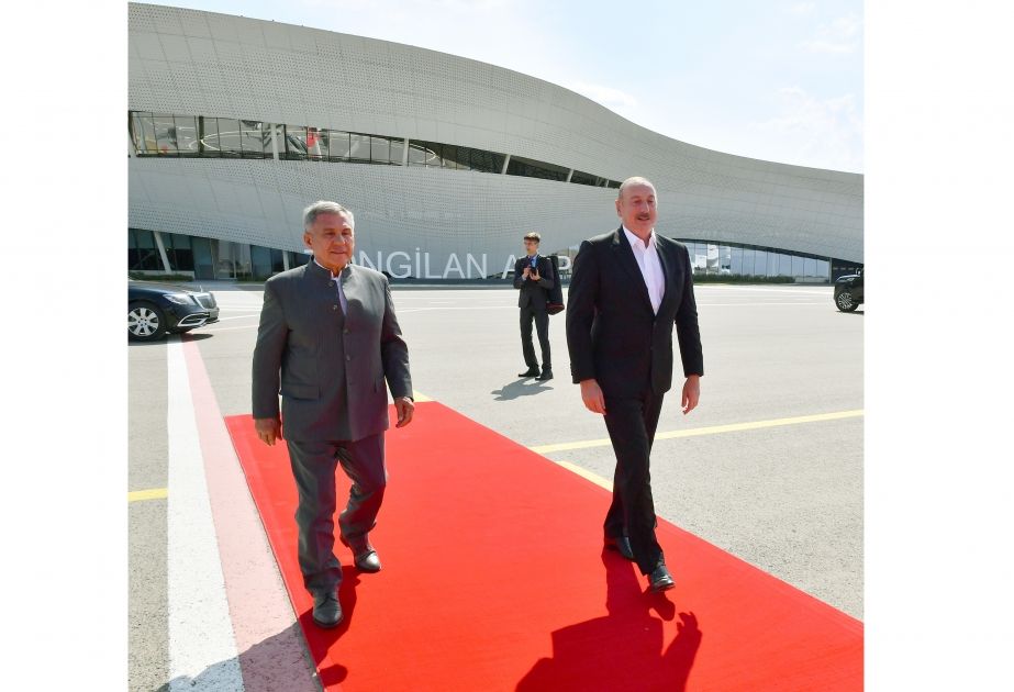 Azerbaijani President and Rais of Tatarstan leave Zangilan International Airport for Baku [PHOTOS]