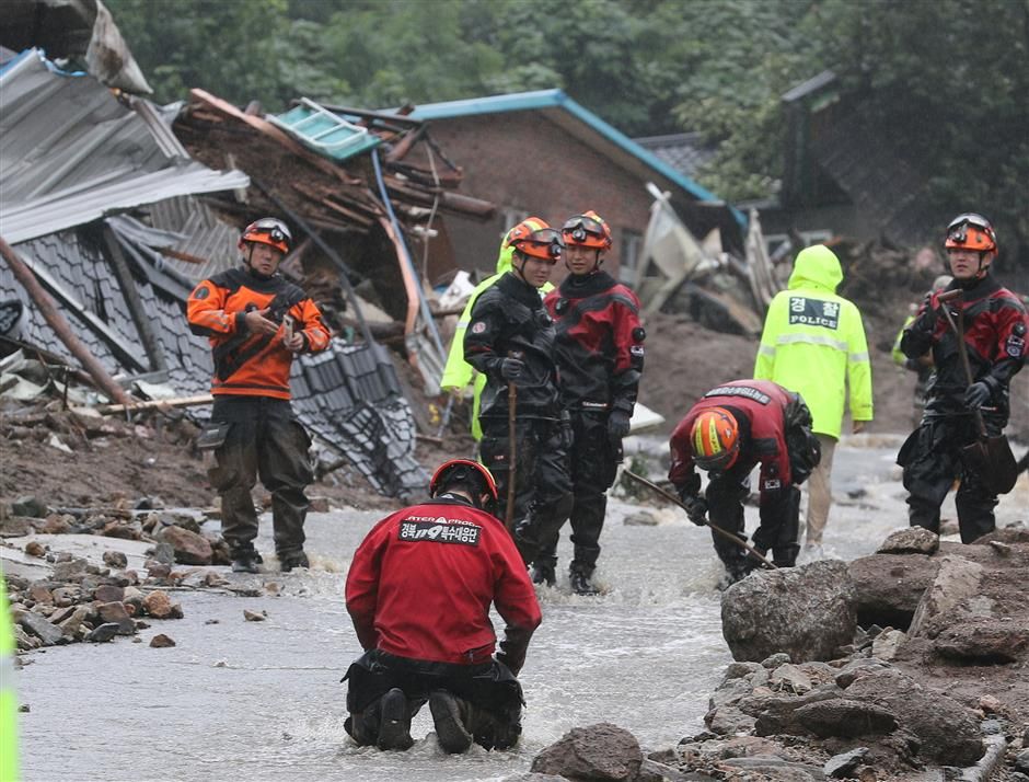24 dead, 10 missing in S. Korea after heavy rain, floods