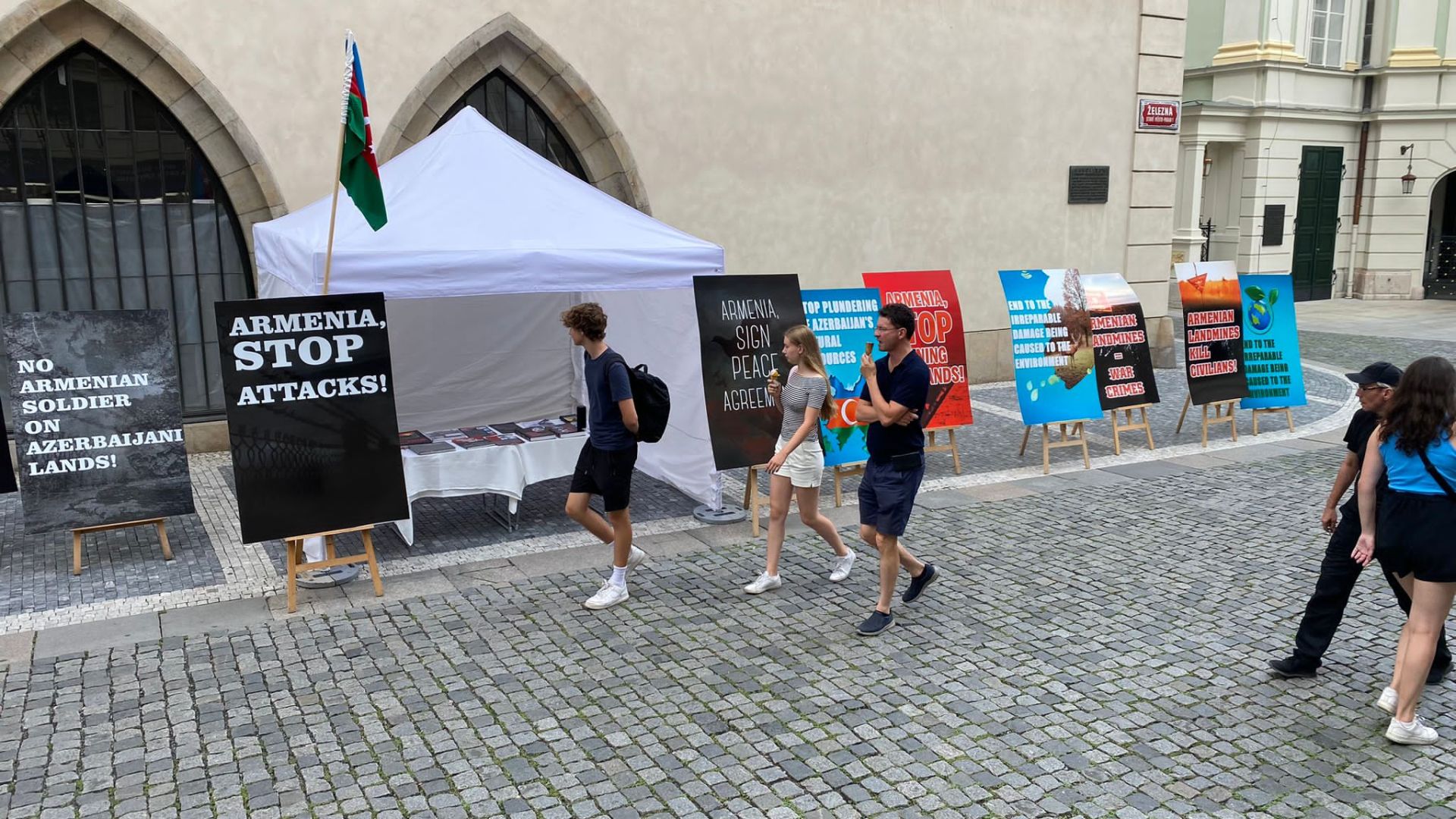 Information campaign conducted to expose Armenian military and environmental crimes in Prague [PHOTOS]