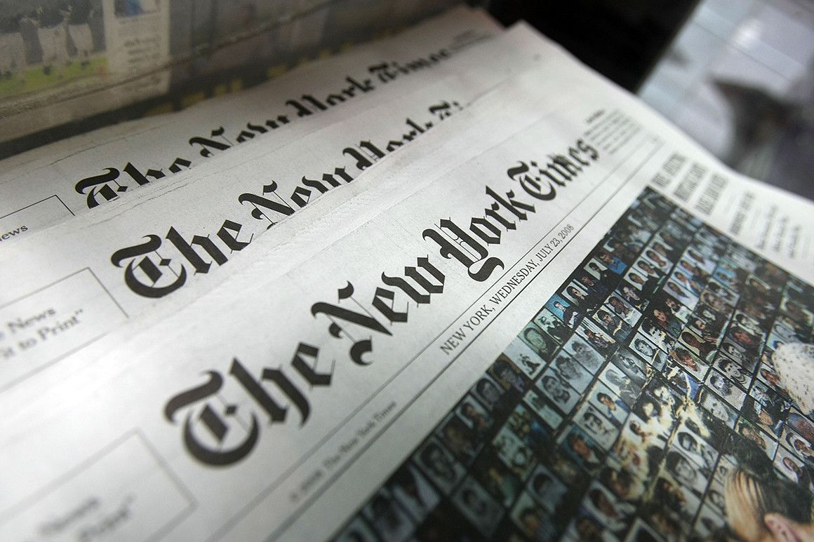NYT putting bureaucratic barriers to alternative views