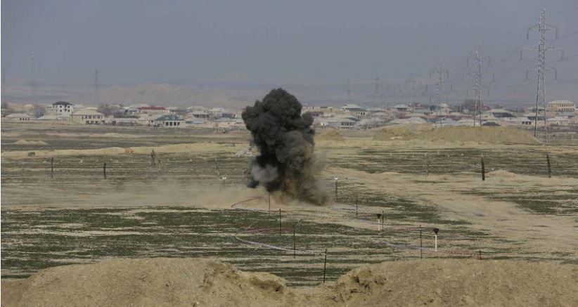 Tractor blows up on mine in territory controlled by Azerbaijani army