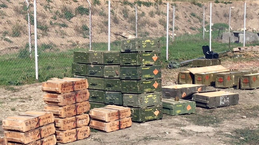 Weapons & ammunition seized in direction of Yukhari Veysalli village of Khojavend district