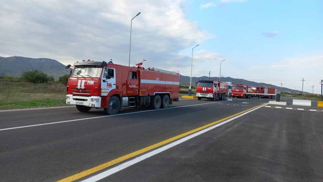 Azerbaijan sends fire fighters to extinguish fire at filling station near Khankendi [PHOTOS/VIDEO]