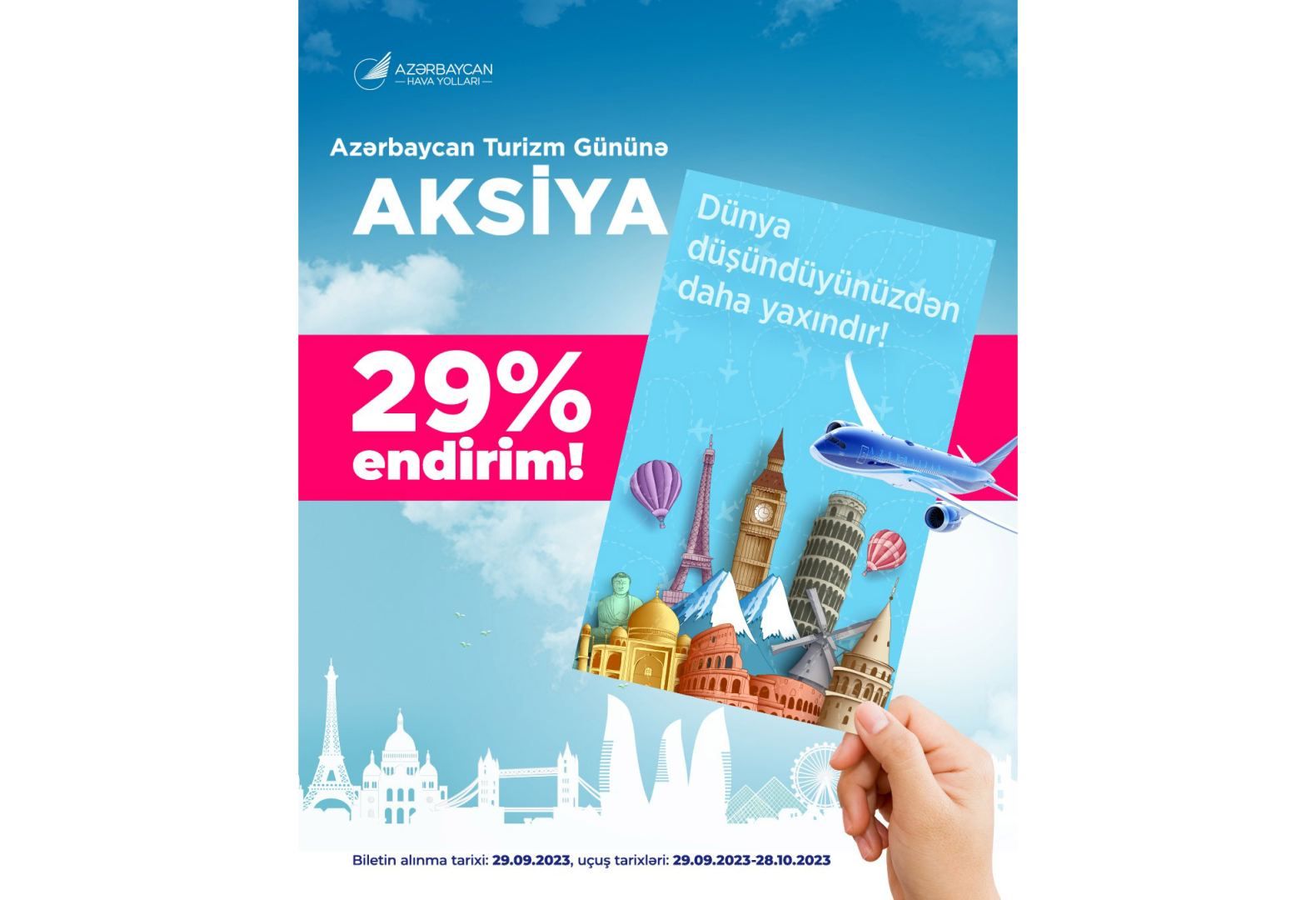 AZAL to announce 29% discount on Tourism Day