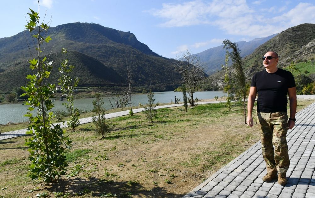 President of Azerbaijan Ilham Aliyev attends inauguration of recreational park in Sugovushan settlement of Tartar district [PHOTOS]