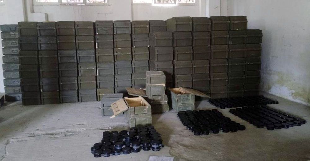 Azerbaijani Army finds warehouses storing Armenian-made landmines [PHOTOS]