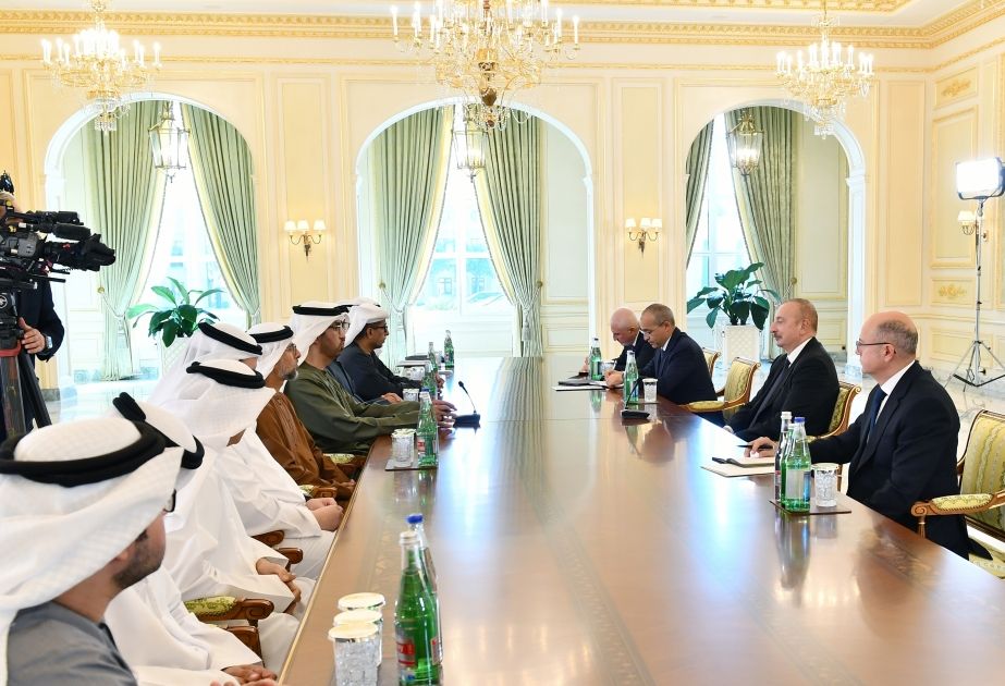 President Ilham Aliyev receives delegation headed by Minister of Industry and Advanced Technologies of UAE [VIDEO]