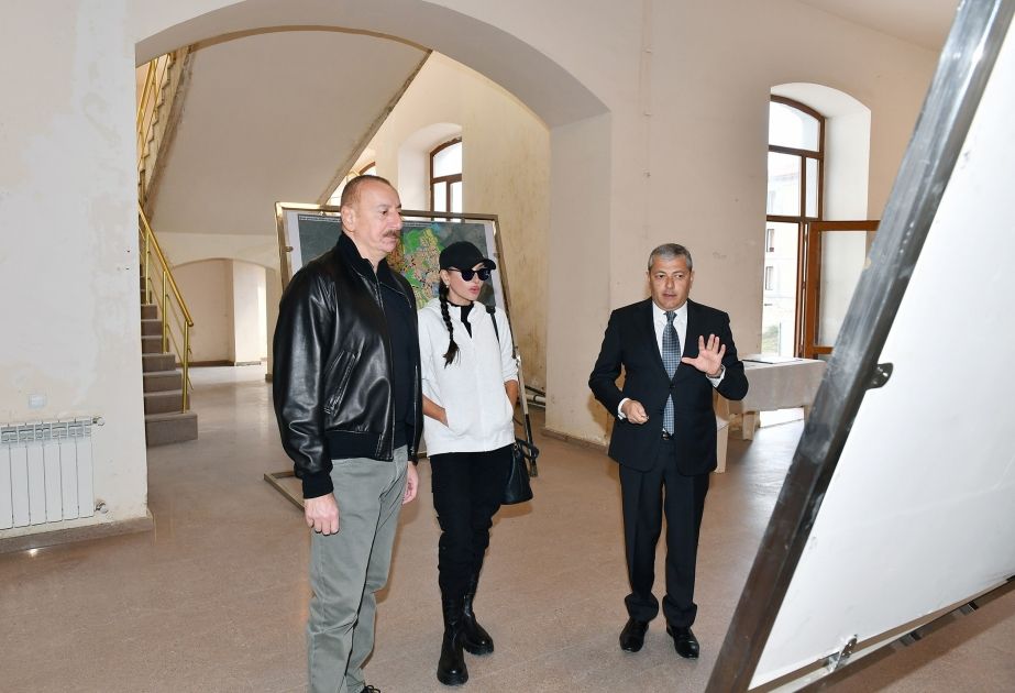 President Ilham Aliyev examined works to be accomplished in Girls' Gymnasium historical building [VIDEO]