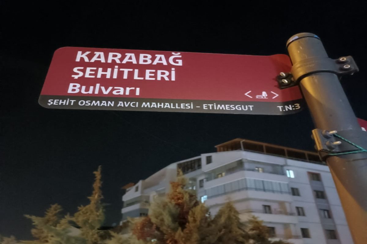 One of streets in Ankara named Garabagh Martyrs' Boulevard