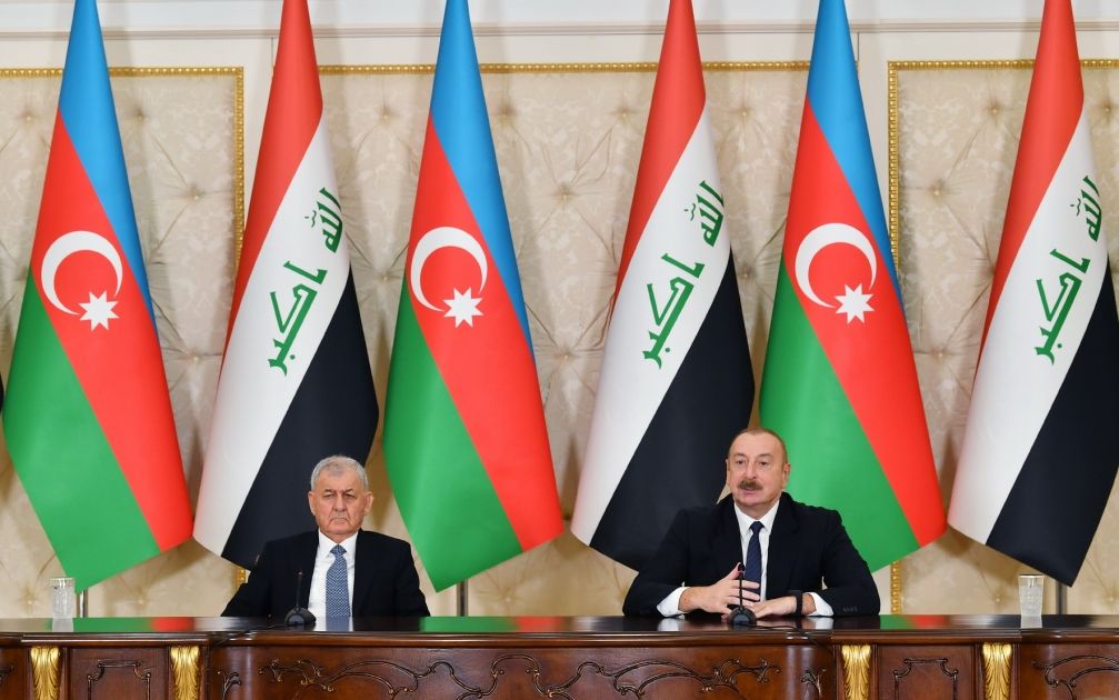 Presidents of Azerbaijan and Iraq make press statements [PHOTOS/VIDEO]