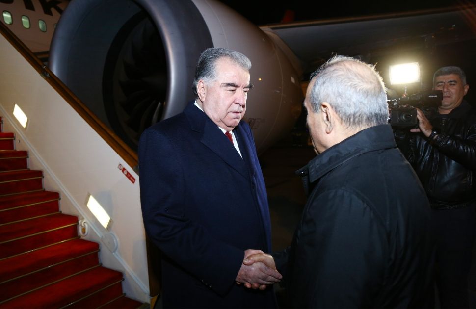 Tajik President arrives in Azerbaijan for working visit [PHOTOS]