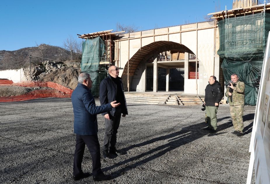 President Ilham Aliyev examined construction progress of Dashalti village mosque [PHOTOS]