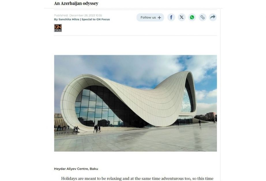 Gulf News publishes article on Azerbaijan’s landmarks