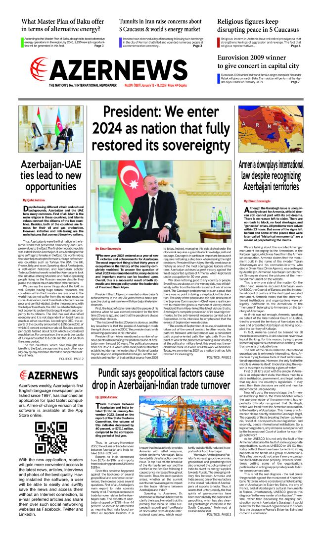 AZERNEWS releases another print issue