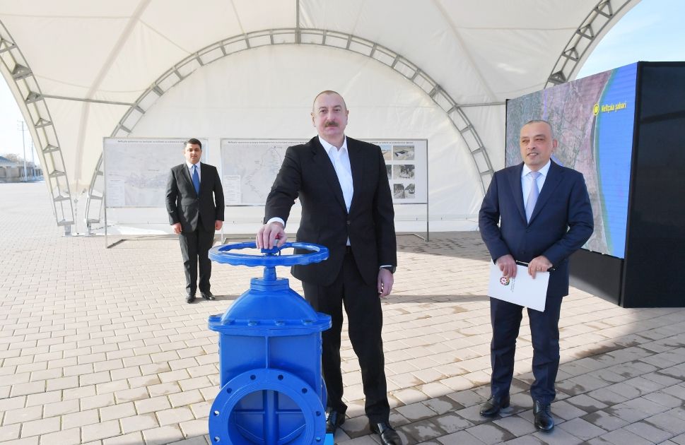 President Ilham Aliyev participates in ceremony for commissioning of drinking water supply systems in Neftchala [PHOTOS/VIDEO]