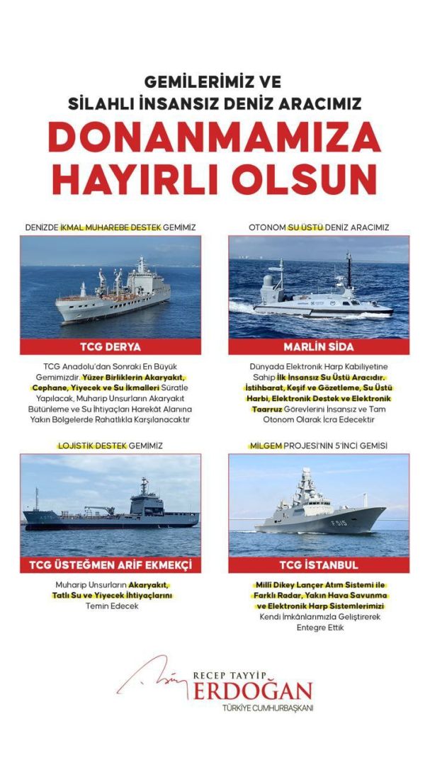 Turkish Navy receives 3 new warships