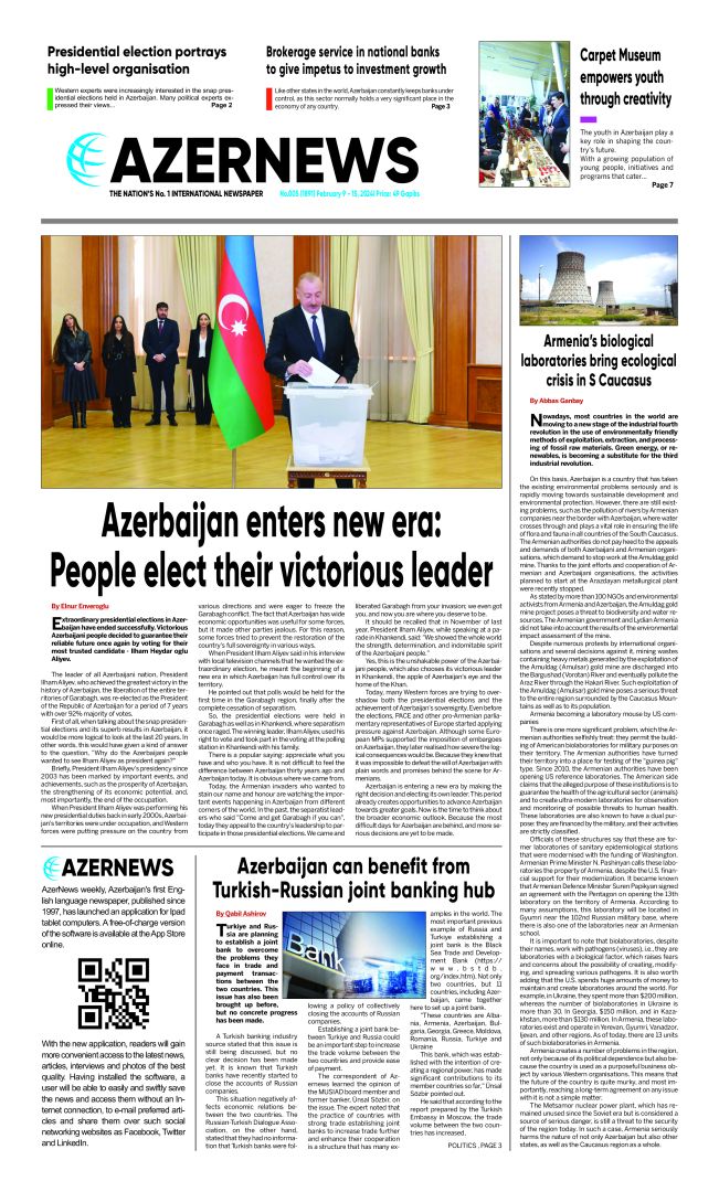 AZERNEWS releases another print issue