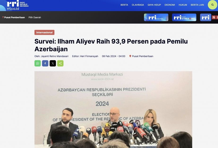 Snap presidential election in Azerbaijan in spotlight of international media outlets
