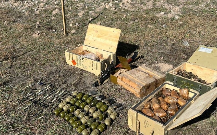 Weapons and ammunition found in Azerbaijan's Khankandi and Gubadli