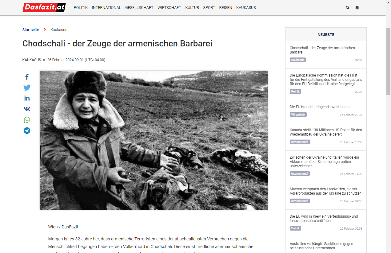 Foreign media writes about Khojaly tragedy [PHOTOS]