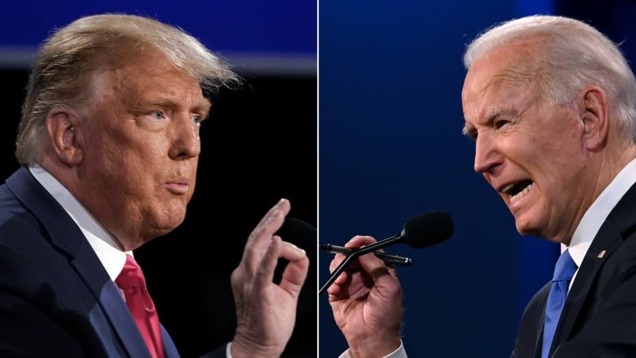 Trump calls Biden worst president in history of "Divided States of America"