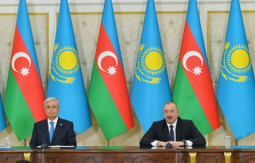 President Ilham Aliyev and President Kassym-Jomart Tokayev make press statements [PHOTOS/VIDEO]