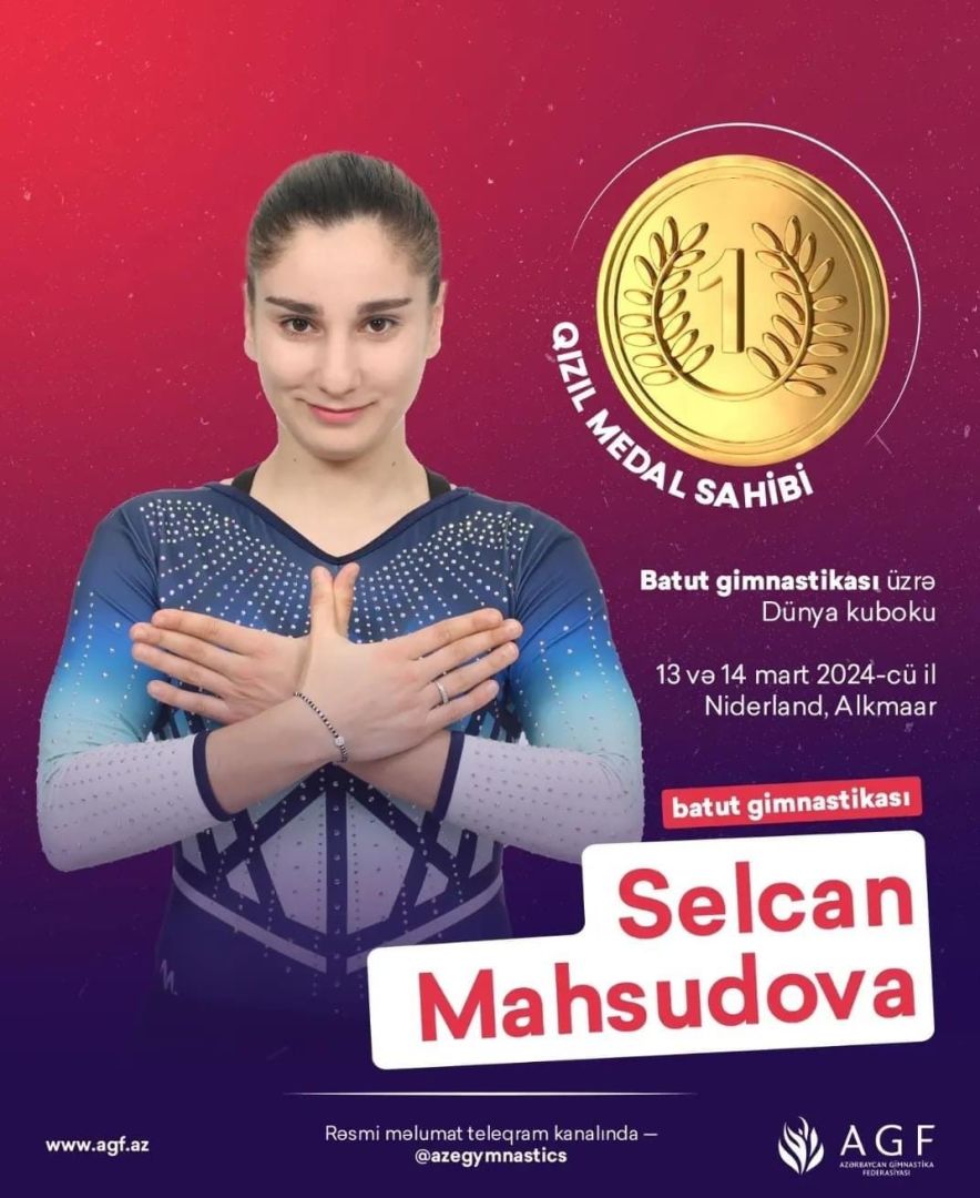 Azerbaijani gymnast wins gold at Dutch Trampoline Open [PHOTOS]