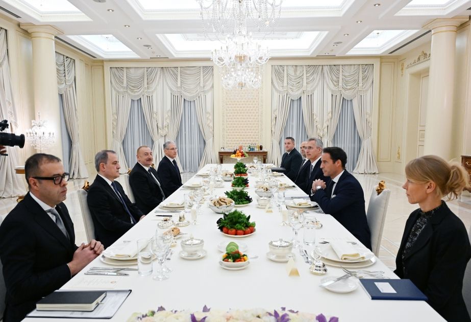 President Ilham Aliyev holds expanded meeting over dinner with NATO Secretary General Jens Stoltenberg [VIDEO]