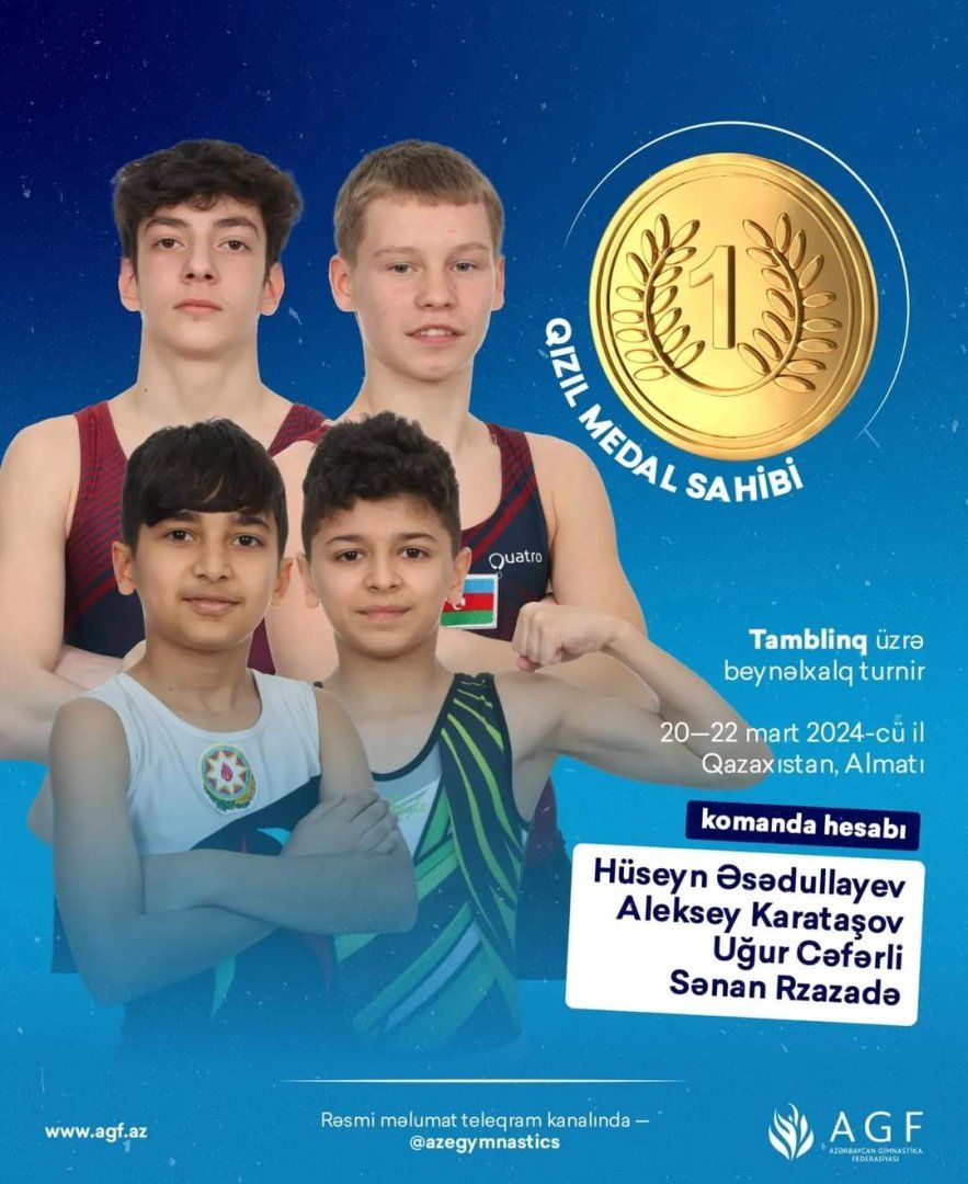 Azerbaijani gymnasts win medals at international tumbling tournament in Kazakhstan [PHOTOS]